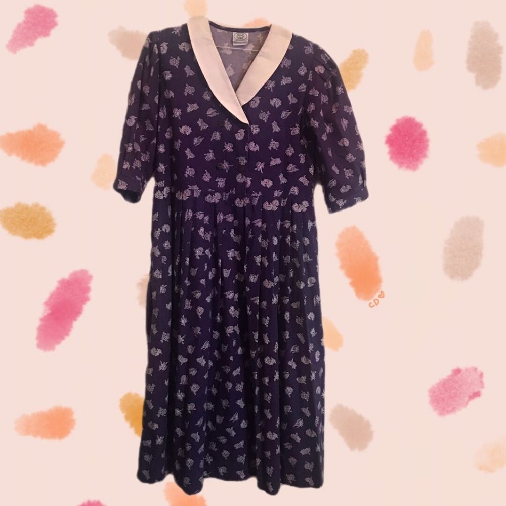 Vintage Laura Ashley deep purple maxi dress